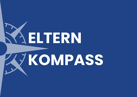 Button Elternkompass Ein Grafikelement mit einem Kompass und der Beschriftung "Elternkompass" © Canva