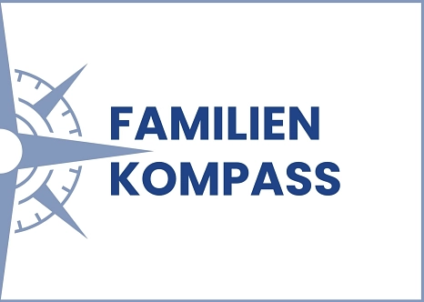 Button Familienkompass Ein Grafikelement mit einem Kompass und der Beschriftung "Familienkompass" © Canva