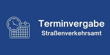 Terminvergabe SVA 600x300 Text Terminvergabe Straßenverkehrsamt mit Grafik einer Uhr auf einem Kalenderblatt © Landkreis Holzminden